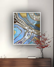 Load image into Gallery viewer, Blue and Gold Mirror Geode