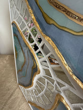 Load image into Gallery viewer, Blue and Gold Mirror Geode