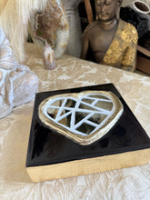 Load image into Gallery viewer, Black and Gold Resin Mosaic Heart