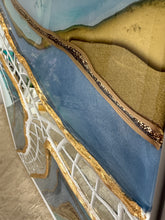 Load image into Gallery viewer, Blue and Gold Mirror Geode