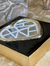 Load image into Gallery viewer, Black and Gold Resin Mosaic Heart