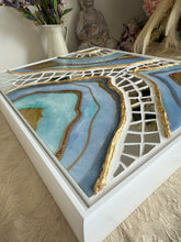 Load image into Gallery viewer, Blue and Gold Mirror Geode