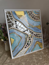 Load image into Gallery viewer, Blue and Gold Mirror Geode