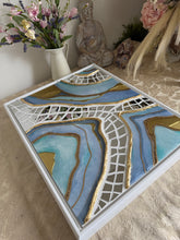 Load image into Gallery viewer, Blue and Gold Mirror Geode