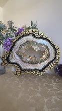 Load and play video in Gallery viewer, Large Freeform Resin Geode With Crackle Edge