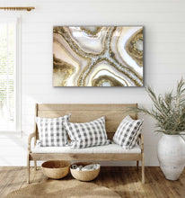 Load image into Gallery viewer, White And Gold Geode Wall Art With Genuine Crystal Quartz
