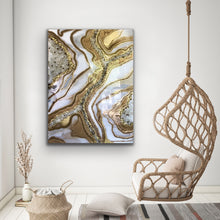Load image into Gallery viewer, White And Gold Geode Wall Art With Clear Crystal Quartz