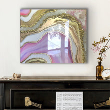 Load image into Gallery viewer, Pink And Gold Resin Geode Painting With Real Crystal Quartz Points