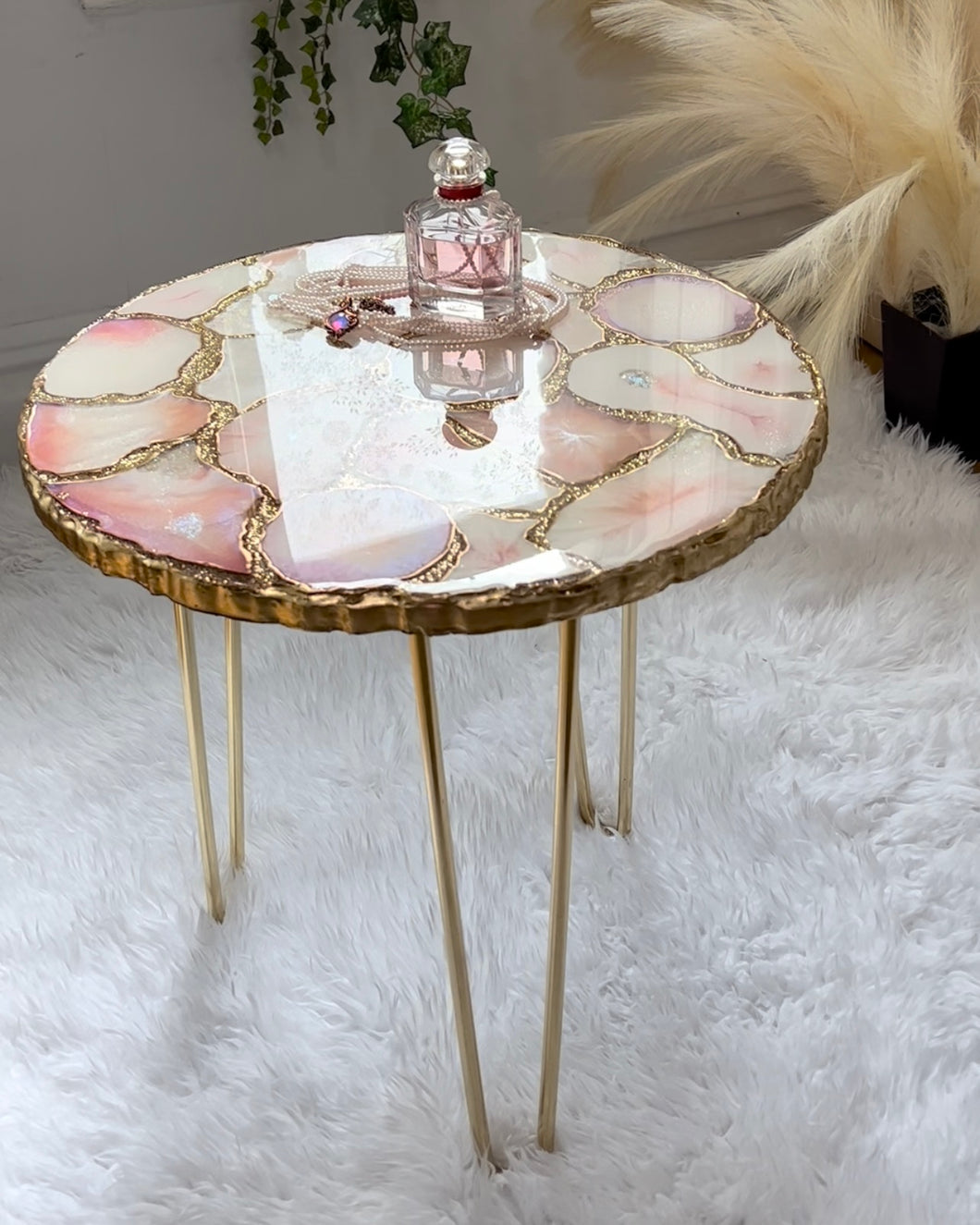 Pink Agate Side Table