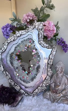 Load and play video in Gallery viewer, Lavender Geode Slice With Genuine Crystal Quartz
