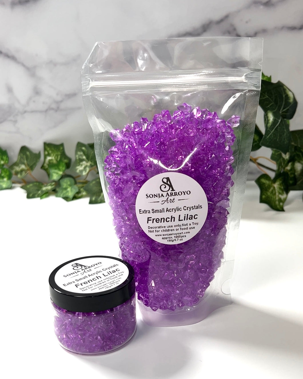 French Lilac Acrylic Gems - extra small