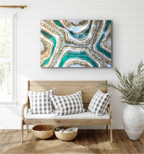 Load image into Gallery viewer, Emerald Geode Wall Art With Crystal Quartz
