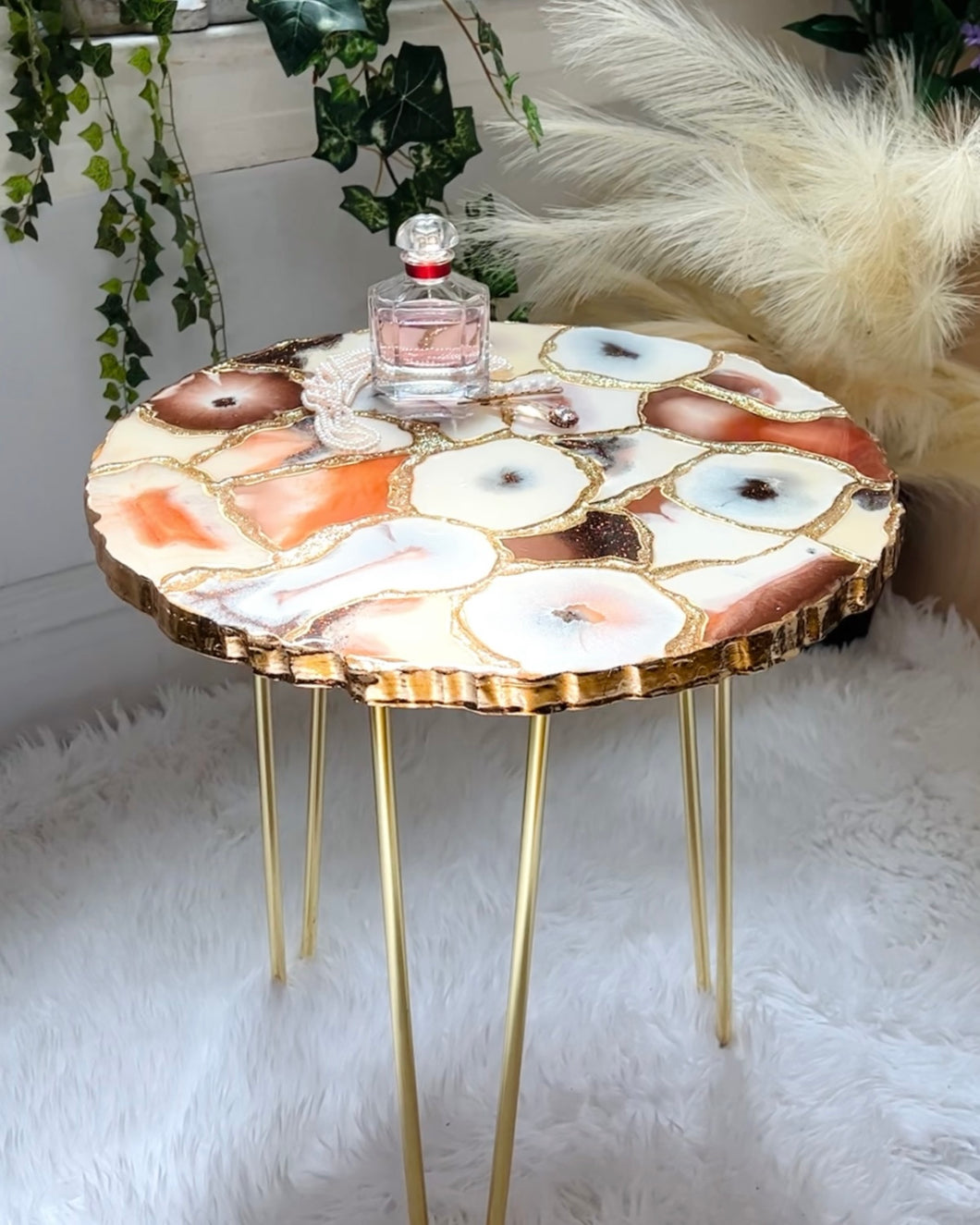 Agate Resin Side Table