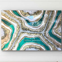 Load image into Gallery viewer, Emerald Geode Wall Art With Crystal Quartz
